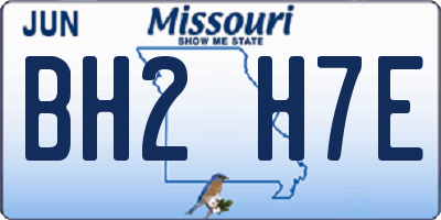 MO license plate BH2H7E