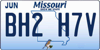 MO license plate BH2H7V