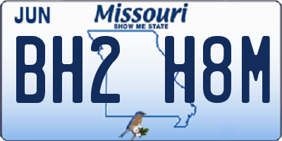 MO license plate BH2H8M