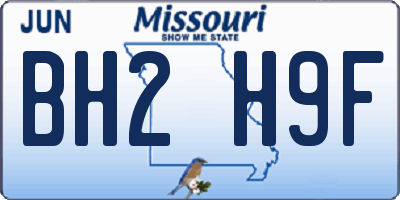 MO license plate BH2H9F