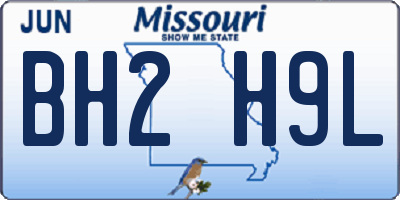 MO license plate BH2H9L