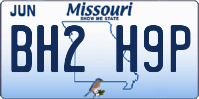 MO license plate BH2H9P