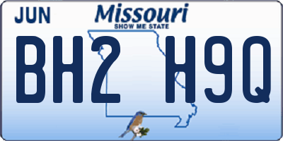 MO license plate BH2H9Q