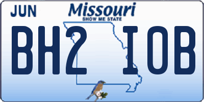 MO license plate BH2I0B