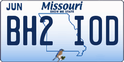 MO license plate BH2I0D