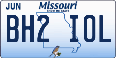 MO license plate BH2I0L