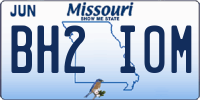 MO license plate BH2I0M