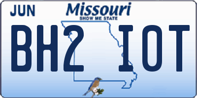 MO license plate BH2I0T