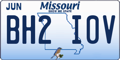 MO license plate BH2I0V