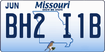 MO license plate BH2I1B