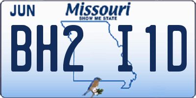 MO license plate BH2I1D