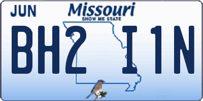 MO license plate BH2I1N