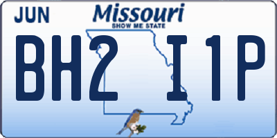 MO license plate BH2I1P