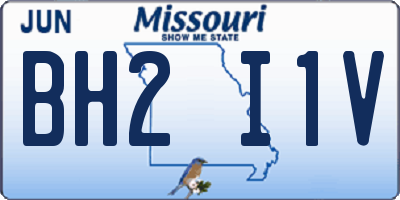 MO license plate BH2I1V