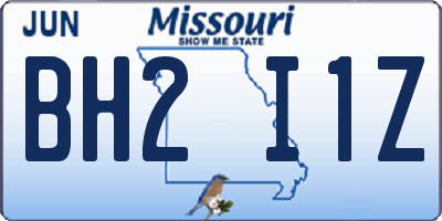 MO license plate BH2I1Z