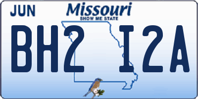 MO license plate BH2I2A