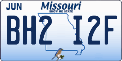 MO license plate BH2I2F