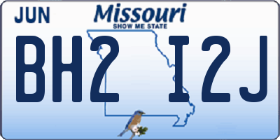 MO license plate BH2I2J