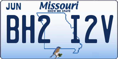 MO license plate BH2I2V