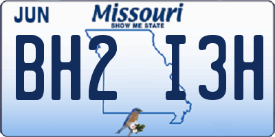 MO license plate BH2I3H