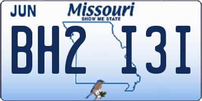 MO license plate BH2I3I