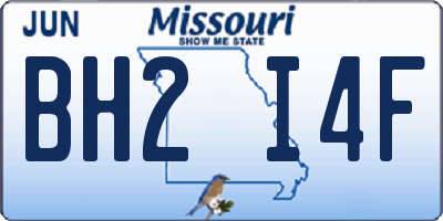 MO license plate BH2I4F