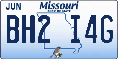 MO license plate BH2I4G