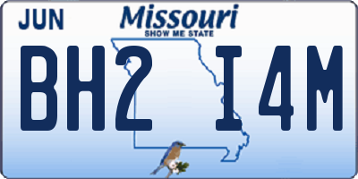 MO license plate BH2I4M