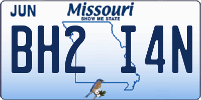 MO license plate BH2I4N