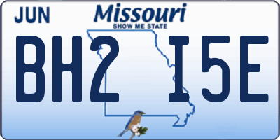 MO license plate BH2I5E
