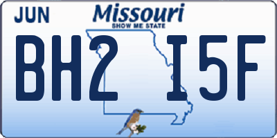 MO license plate BH2I5F