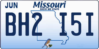 MO license plate BH2I5I