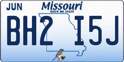 MO license plate BH2I5J
