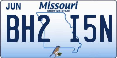 MO license plate BH2I5N