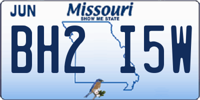 MO license plate BH2I5W