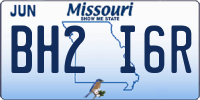 MO license plate BH2I6R