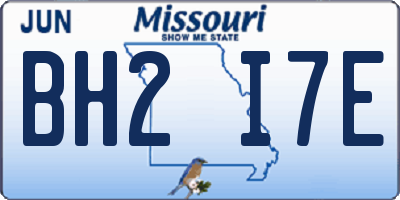 MO license plate BH2I7E