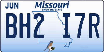 MO license plate BH2I7R