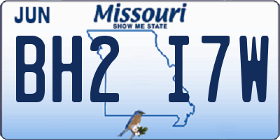 MO license plate BH2I7W