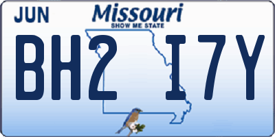 MO license plate BH2I7Y