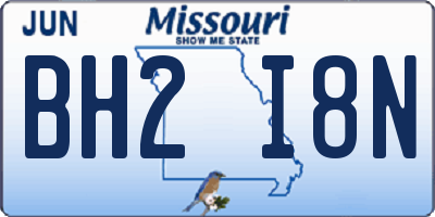 MO license plate BH2I8N