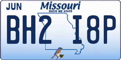 MO license plate BH2I8P