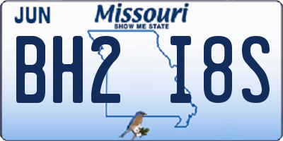 MO license plate BH2I8S
