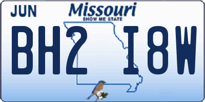 MO license plate BH2I8W