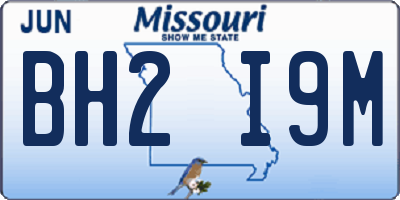 MO license plate BH2I9M