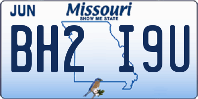 MO license plate BH2I9U