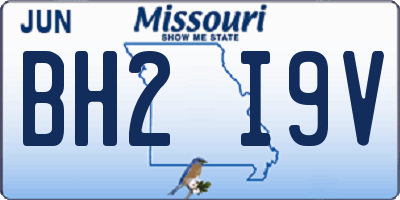 MO license plate BH2I9V