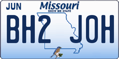 MO license plate BH2J0H