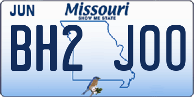 MO license plate BH2J0O