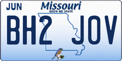 MO license plate BH2J0V
